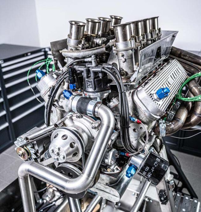 Inbetriebnahme eines Ford GT40 Motors nach Revision auf dem Stationären Motorenprüfstand, Herrmann Motorenentwicklung GmbH