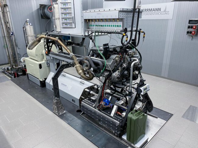 Inbetriebnahme eines revidierten Mercedes M119 V8 Motors auf dem Stationären Prüfstand der Herrmann Motorenentwicklung GmbH